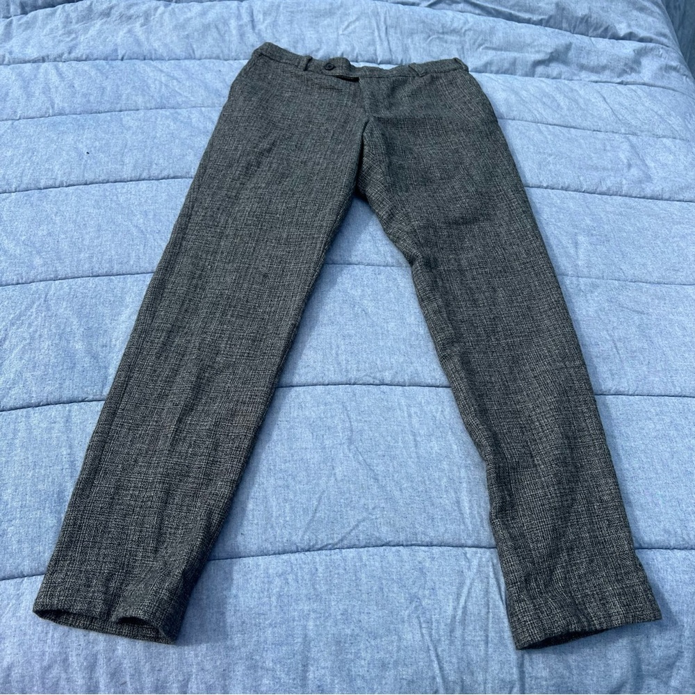 StudioSuits Bespoke Hand Tailored Grey Tweed Suit Pants Size 30”x30”